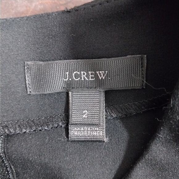 NWOT! J. CREW! LUXE BLACK HEAVIER WEIGHT STRETCH LONG SLEEVE SLEEK DRESS! SZ 2 - Picture 8 of 11